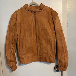 Camel Moto Leather Jacket